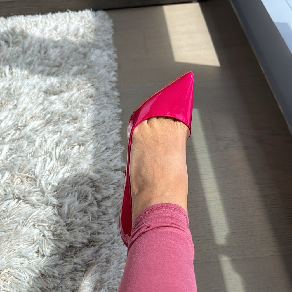 Christian Louboutin Hot Pink Patent Leather Pointed-Toe Pumps - Picture 11 of 15